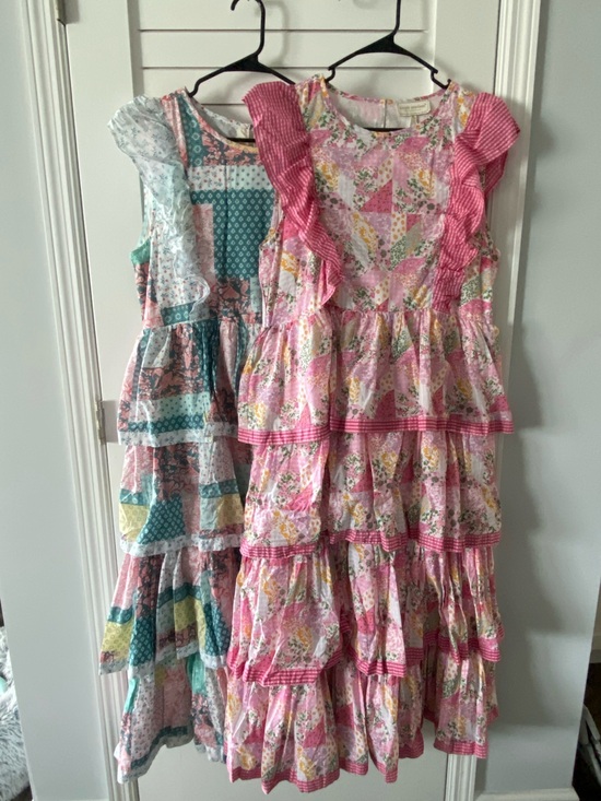 Simply Southern Dresses & Skirts - Simply Southern Hailey Quilted Pattern Dresses Pink and Blue Cottagecore NWT